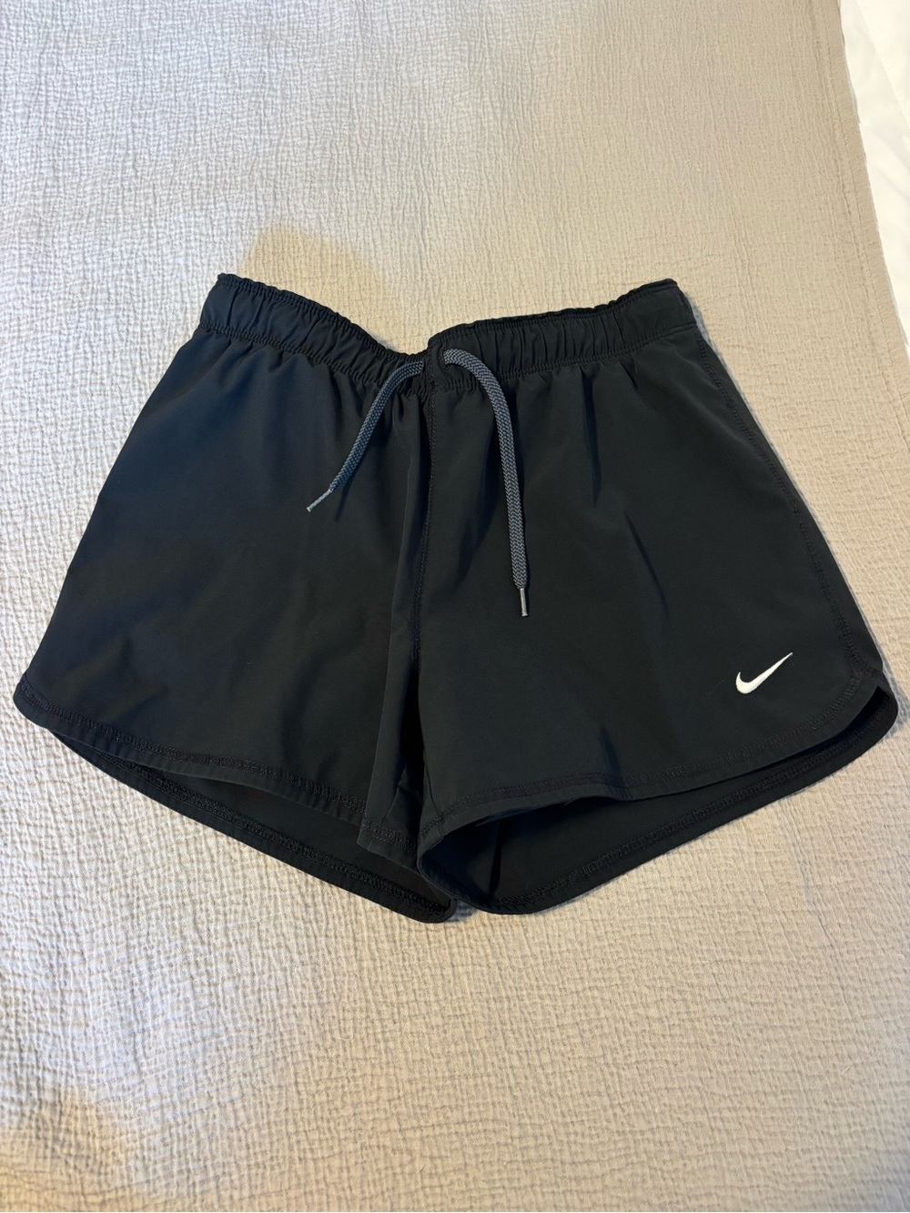 Nike Women's Black Running Shorts with White Swoosh